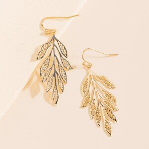 Jasmine Filigree Leaf Drop Earrings